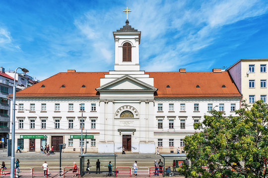 Bratislava, Slovakia - May 24, 2018: Catholic Church Kostol sv. Ladislava, Bratislava.