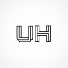 Initial Letter UH Logo Vector Design