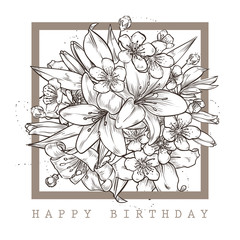 Greeting card with happy birthday