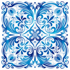 Azulejo Portuguese watercolor