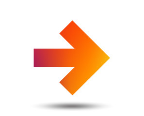 Arrow sign icon. Next button. Navigation symbol. Blurred gradient design element. Vivid graphic flat icon. Vector