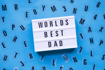 Father's Day lightbox message on a blue background