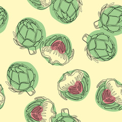 Artichoke seamless pattern.