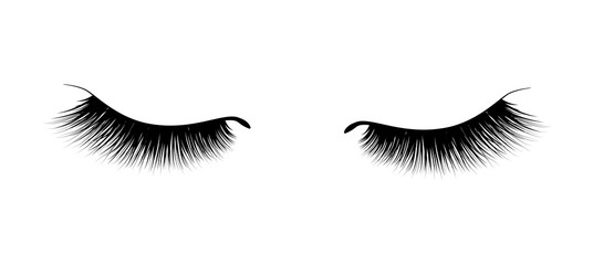 Eyelash extension. A beautiful make-up. Thick fuzzy cilia. Mascara for volume and length.