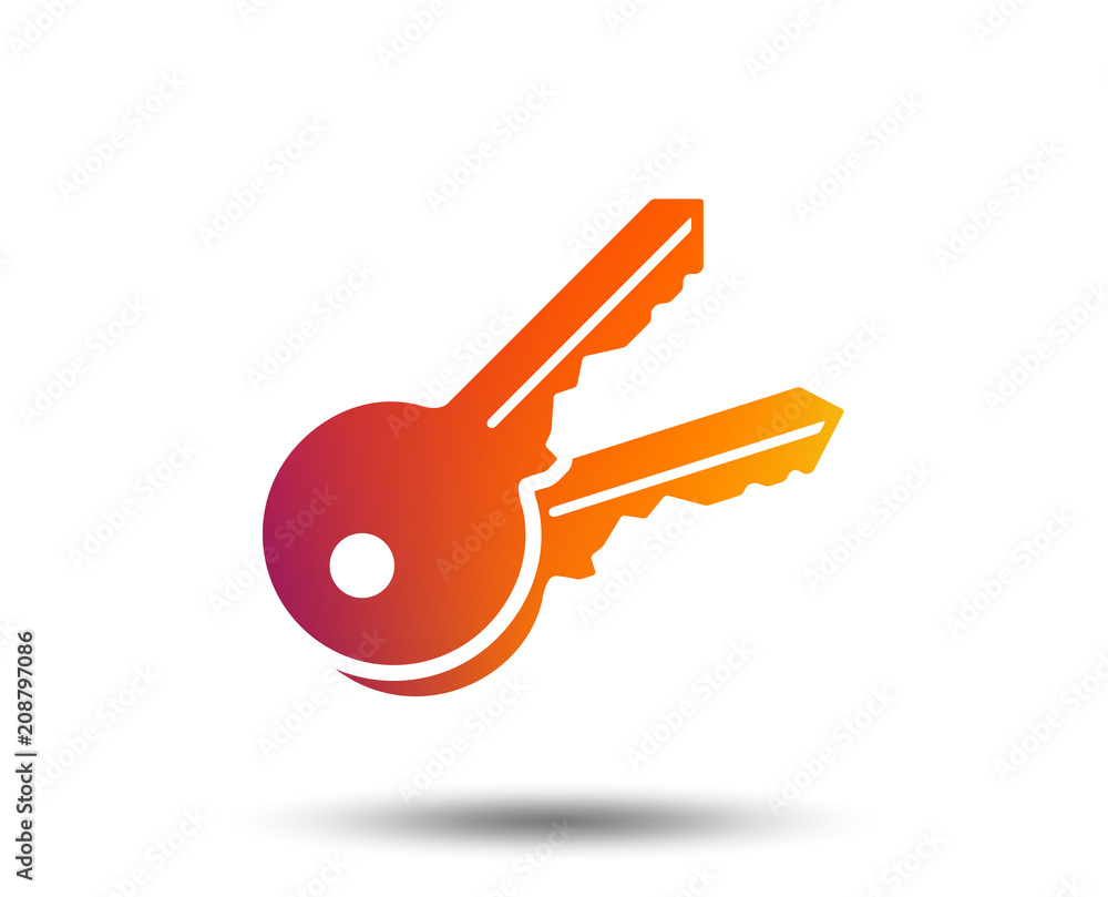 Poster keys sign icon. unlock tool symbol. blurred gradient design element. vivid graphic flat icon. vector