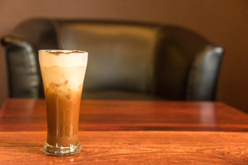 Iced coffee on a table