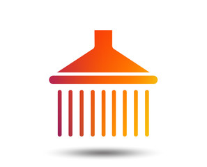 Shower sign icon. Douche with water drops symbol. Blurred gradient design element. Vivid graphic flat icon. Vector