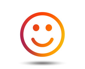 Smile icon. Happy face chat symbol. Blurred gradient design element. Vivid graphic flat icon. Vector