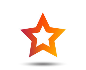 Star sign icon. Favorite button. Navigation symbol. Blurred gradient design element. Vivid graphic flat icon. Vector