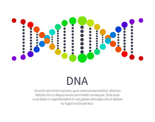 DNA Icon of Genetic Code, Deoxyribonucleic Acid