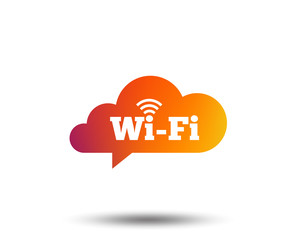 Free wifi sign. Wifi symbol. Wireless Network icon. Wifi zone. Blurred gradient design element. Vivid graphic flat icon. Vector