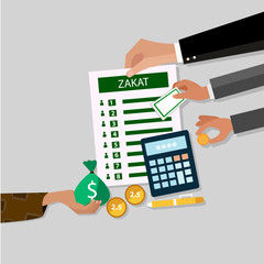 business hand donation zakat concept moslem islam count counting money.