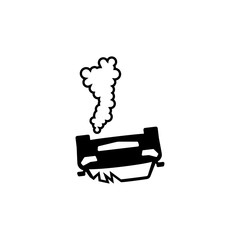 Car Accident, Crash. Flat Vector Icon. Simple black symbol on white background