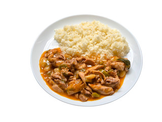 chicken and rice asian style plate