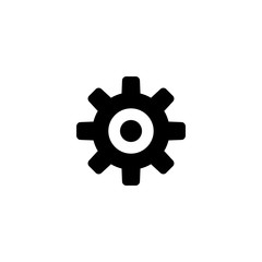 Cog Settings. Flat Vector Icon. Simple black symbol on white background