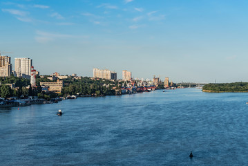 Naklejka premium View of city of Rostov-on-Don and the Don River