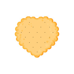 Vector Illustration. Health cracker. Isolated cookie: heart