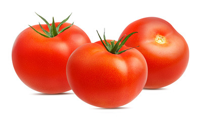 Fresh tomato isolated on white background with clipping path
