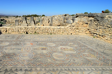 Extensive complex of ruins of the Roman city Volubilis - of ancient capital city of Mauritania in...