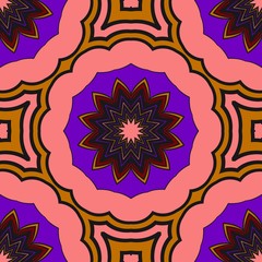 Decorative floral wallpaper for interior design. Modern geometric ornament. Seamless vector illustration