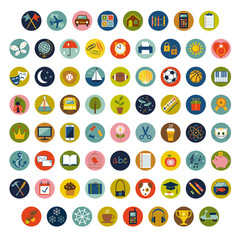 colorful circle vector icons and symbols