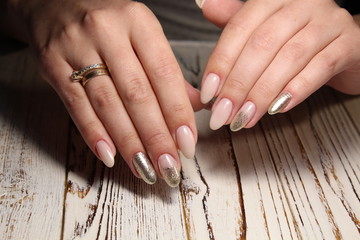 stylish peach manicure © IzzzIStock