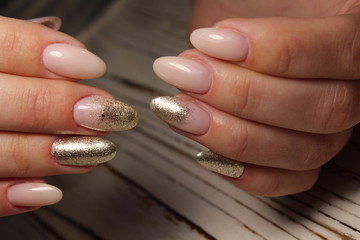 stylish peach manicure © IzzzIStock