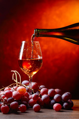 Wine and grape.