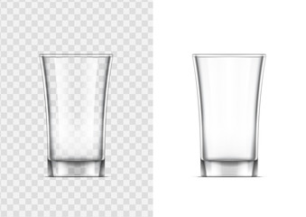 realistic glass cup. Transparent glassware