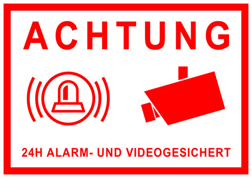 Video Infozeichen - Betriebskennzeichnung Alarmanlage