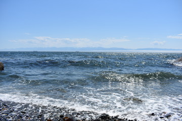 View of ocean from pebble beach