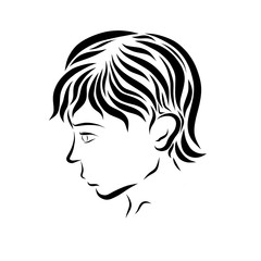 Profile of a young handsome man or boy