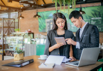 Successful entrepreneurs and business people achieving goals, Happy business people celebrating success at company, Group of business people.Business people sharing their ideas. Selective focus