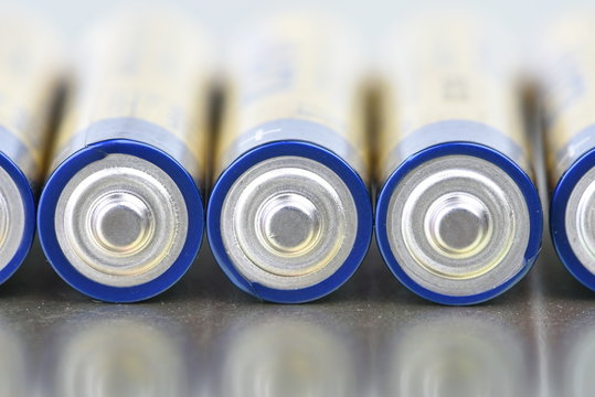 Closeup of alkaline battery AAA size