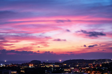 Fototapeta premium Beautiful sunset view of Phuket town, Thailand.