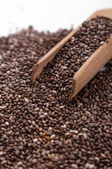 chia seeds on a white acrylic background