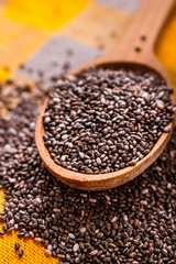 chia seeds on a light rustic background