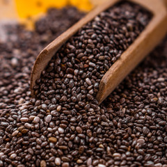 chia seeds on a light rustic background