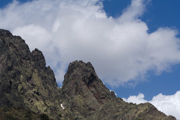 Rough rock under a blue sky