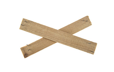 two wooden boards on isolated white background