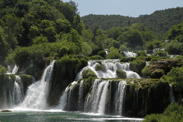 Spectacular waterfalls in Krka national park, Croatia