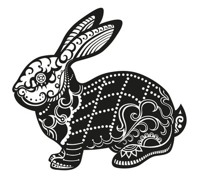 Ethnic ornamented rabbit