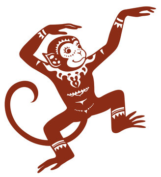 Ethnic ornamented monkey