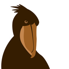 african shoebill bird face vector illustration flat 