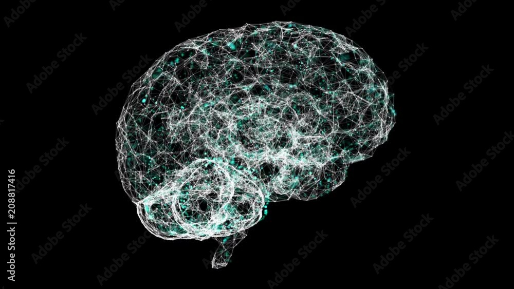 Poster 3d digitally connected brain learning plexus