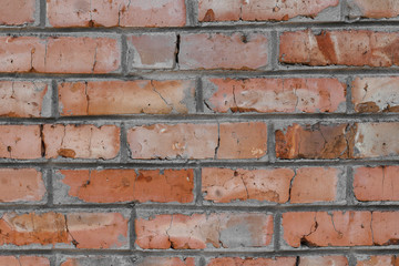 Fototapeta premium Texture of a old red brick wall background