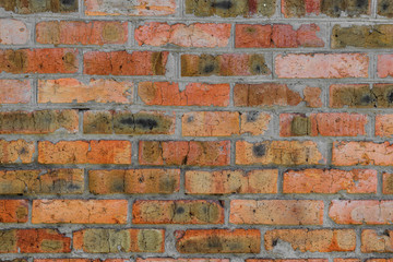 Texture of a old red brick wall background