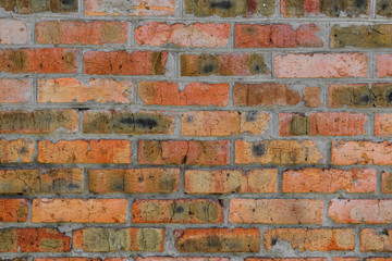 Texture of a old red brick wall background