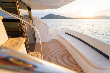 Fotobehang Luxury traveling. Interior of modern motor yacht. © luengo_ua