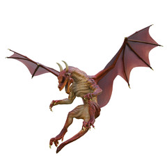 Obraz premium czerwony smok na białym tle